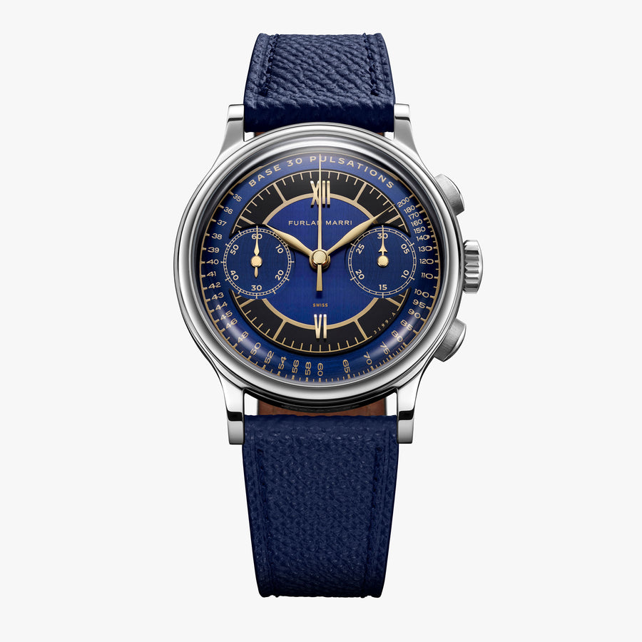 Furlan Marri manual winding flyback mechanical chronograph vintage honey blue